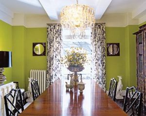 Green walls in dining room by jonathan adler design.jpg